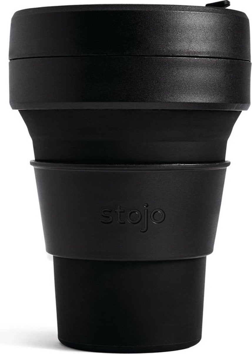 Stojo - pocket cup - koffie theebeker - 355 ml - herbruikbaar - opvouwbaar - ink