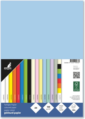 Kangaro papier - a4 - 120 gram fsc - pak 100 vel - pastel blauw