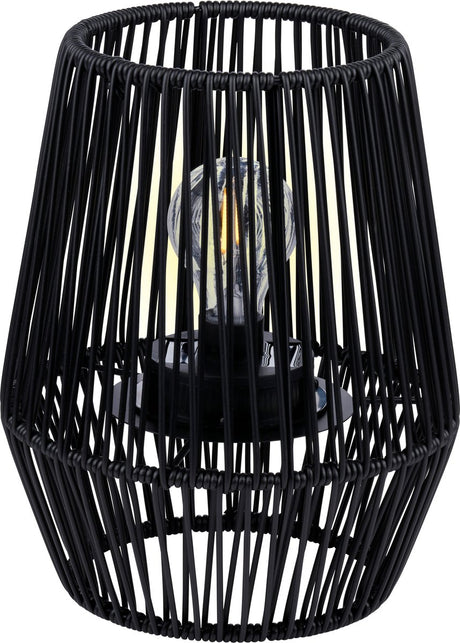 Arti casa solar tafellamp zwart - tuinverlichting op zonne energie - tafel lamp met warm wit licht - solar lamp met brandtijd tot 8 uur - ip44 waterdicht - 20 x 20 x 25 cm - kunststof