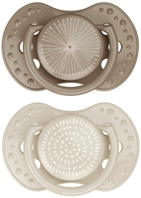 Difrax lovi fopspeen dynamisch - classy - 6 tot 18 maanden - beige bruin - 2 stuks