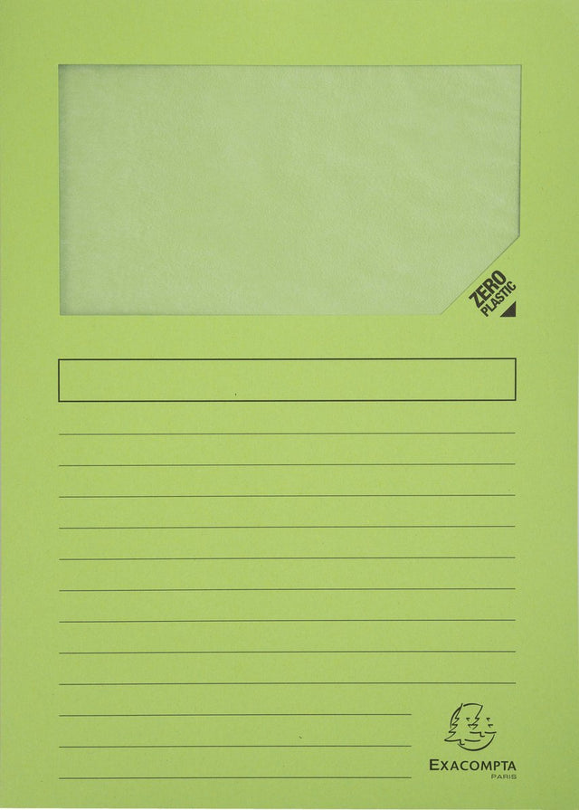 Exacompta 16x forever pak van 25 venstermappen 120g m2 - 22x31cm voor a4 - grasgroen - 50253e