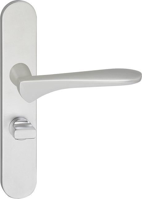 Impresso deurkruk - watford - voor binnen - ovaal deurschild met toiletsluiting - aluminium - 2 stuks