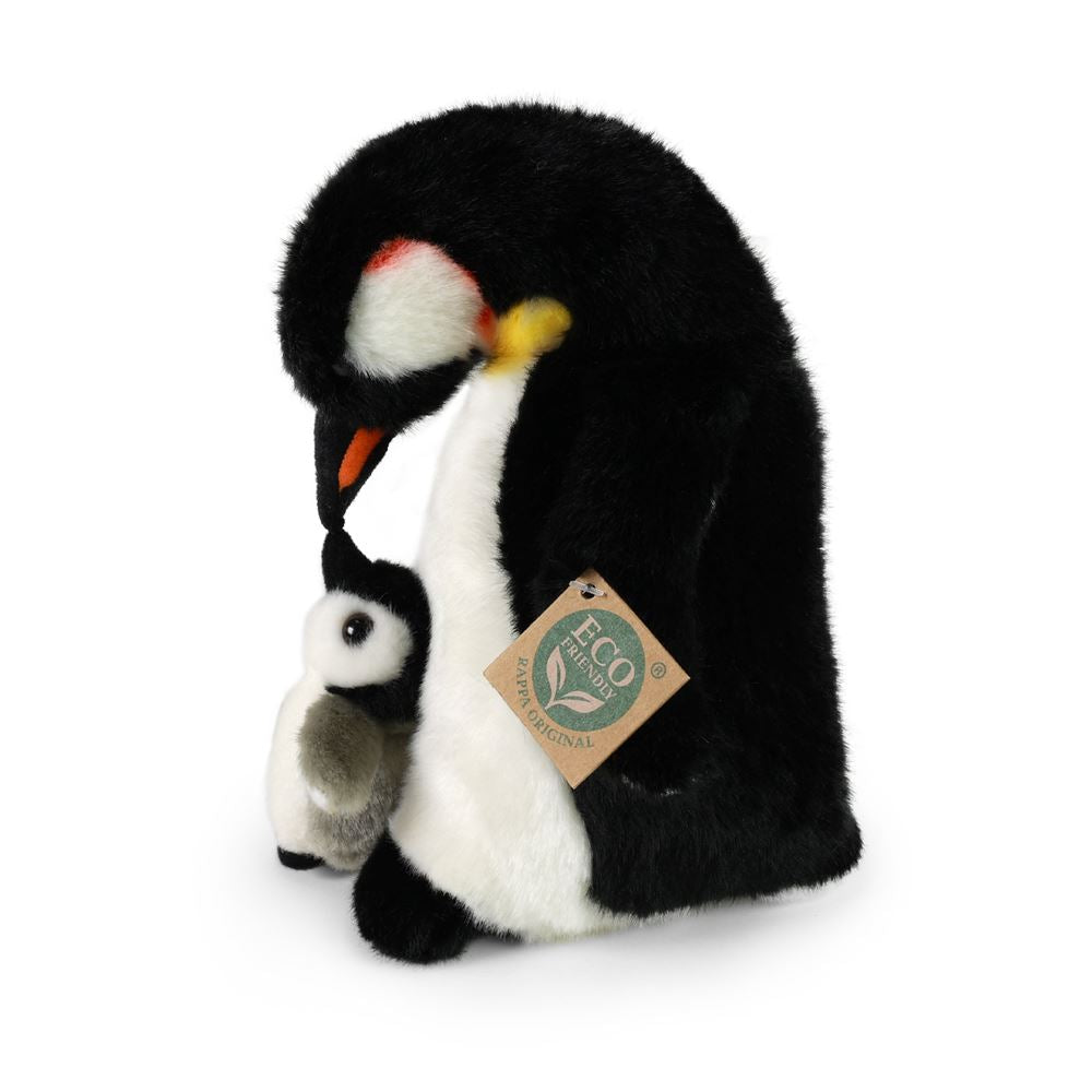 Pluche pinguïn met jong 22 cm eco-vriend | 2 stuks