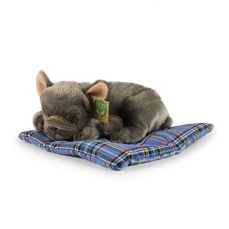 Pluche franse bulldog op kussen 23 cm ec