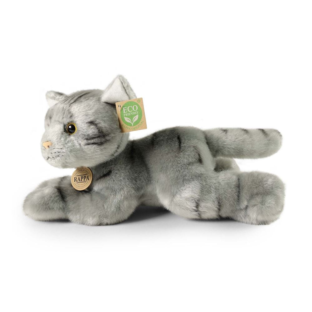 Pluche kat grijs 30 cm eco-vriendelijk | 2 stuks