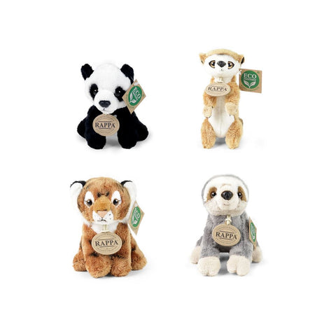 Pluche dieren assorti 15 cm eco-vriendel | 4 stuks