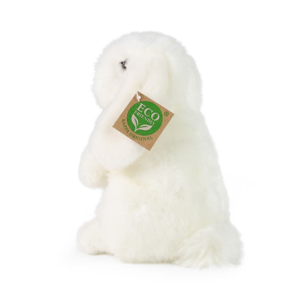 Rappa knuffel konijn wit pluche staand 18 cm duurzaam speelgoed.