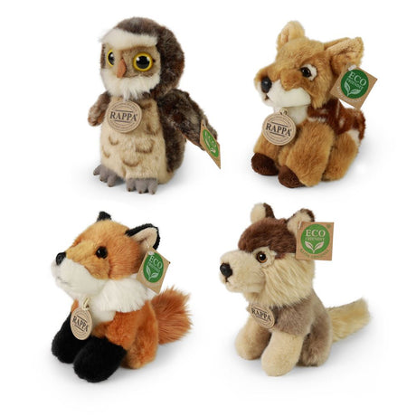 Pluche wilde dieren assorti 16 cm eco-vr | 4 stuks