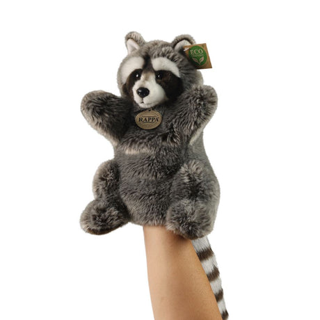 Pluche wasbeer handpop 28 cm eco-vriende | 2 stuks