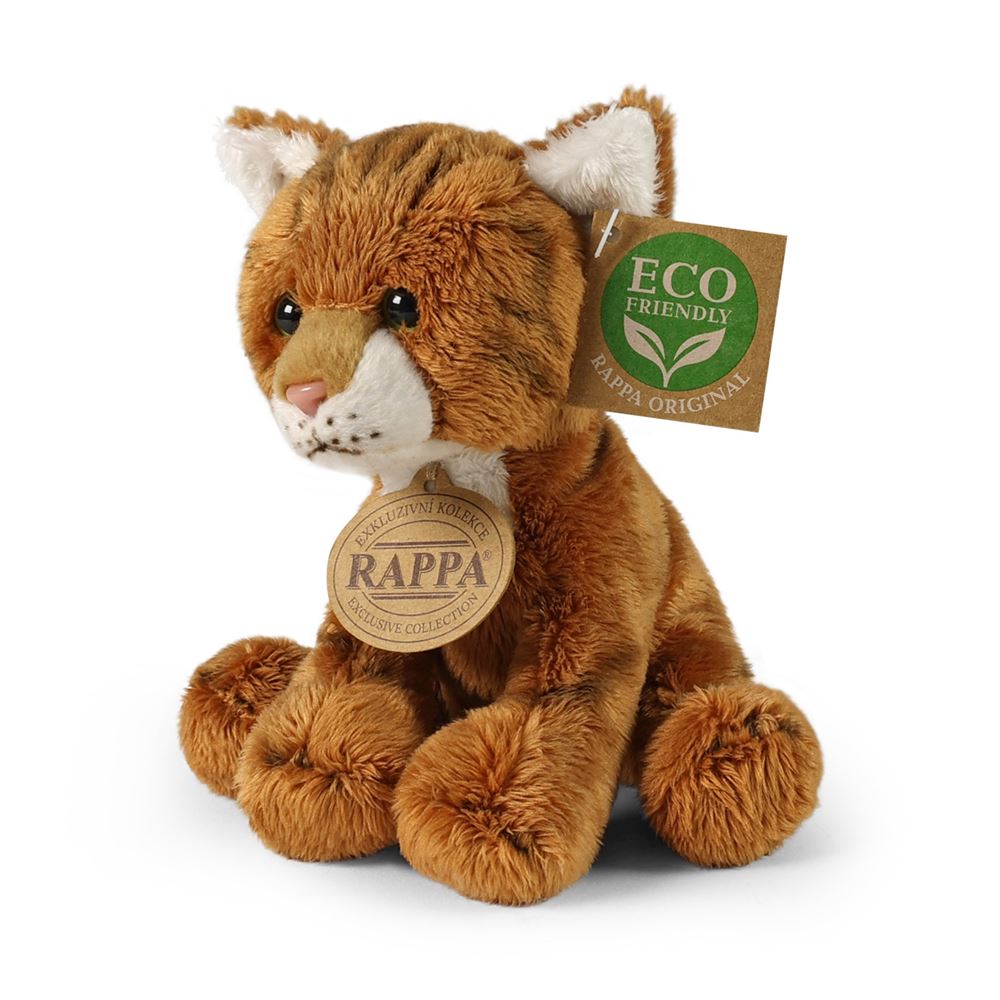 Pluche roestige kat 14 cm eco-friendly | 2 stuks