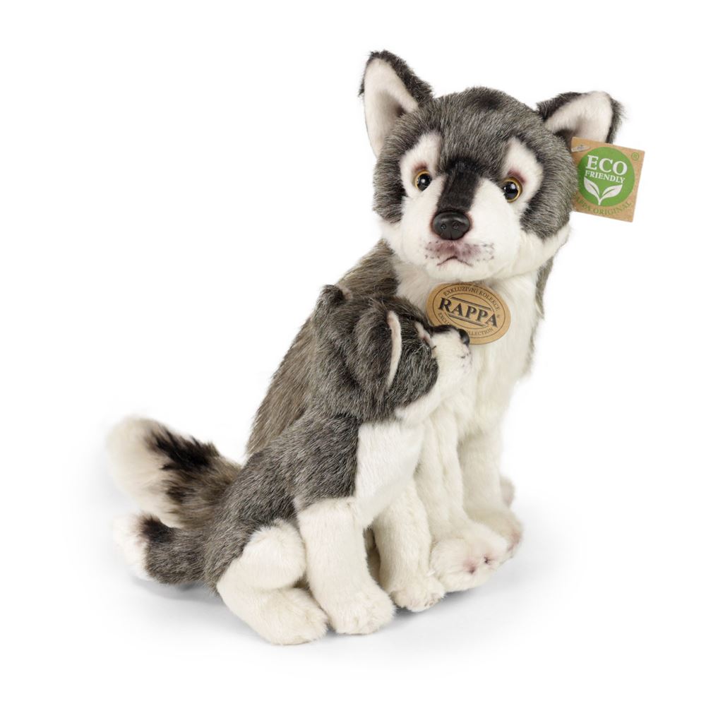 Pluche wolf met welp 27 cm eco-vriendeli | 2 stuks