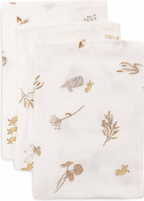 Jollein - baby hydrofiel washandje - katoen - 3 stuks - riverside - baby washand, hydrofiele washandjes -15x20cm