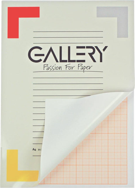 Gallery millimeterpapier formaat 21 x 297 cm (a4) blok van 50 vel