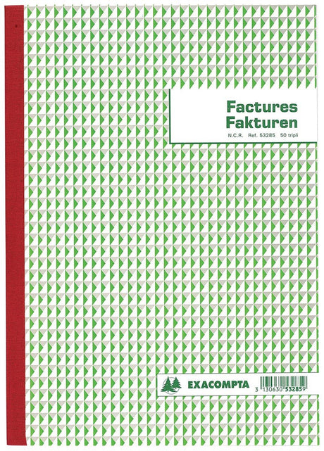 Exacompta factuurboek formaat 21 x 297 cm tweetalig tripli (50 x 3 vel)