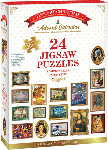 Eurographics - fine art christmas advent calendar - 24x50 stukjes 12,5×12,5cm (b×h) - adventskalender
