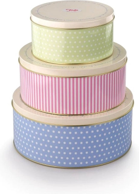 Tala originals - koekblikken set – 3 luchtdichte koekblikken – pastel – voor koekjes, cake taart – stapelbaar duurzaam – met afsluitdeksel