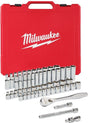 Milwaukee ratel + doppen set 3 8 drive 56 pct ratel + dopsleutelset sae + metric - 4932464946