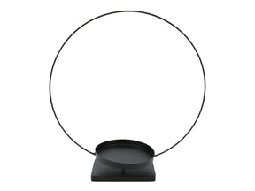 Hbx natural living kandelaar met opmaak ring floral ø35xh39cm zwart
