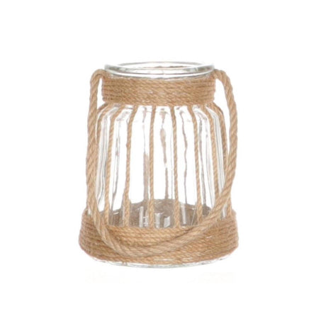 Hbx natural living lantaarn decora met hengsel ø15xh17cm