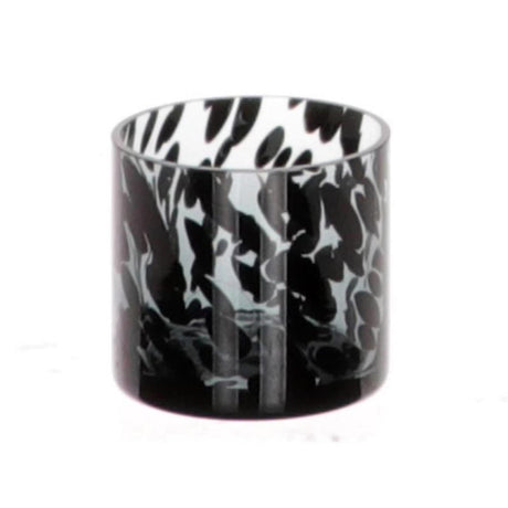 Hbx natural living theelichthouder panterglas ø8xh8cm grijs