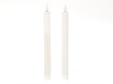 Hbx natural living led dinerkaarsset met vlam effect dia2x24,5cm wit