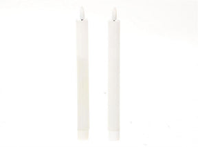 Hbx natural living led dinerkaarsset met vlam effect dia2x24,5cm wit
