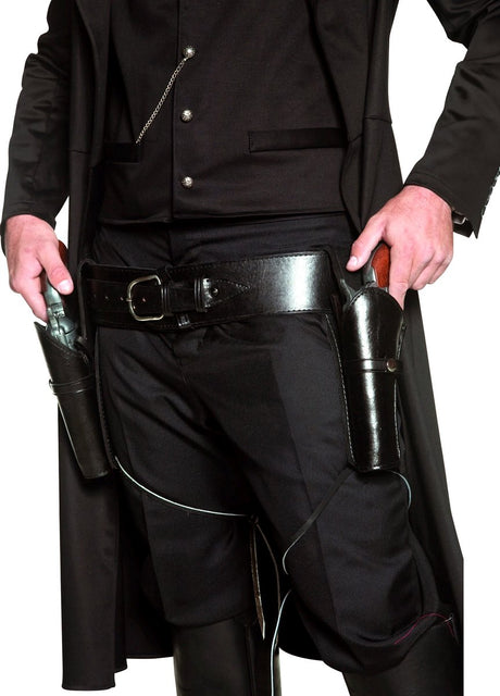 Vegaoo riem met twee holsters voor volwassenen - verkleedattribuut - one size standaard