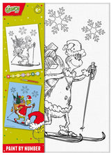 Totum the grinch - canvas schilderen op nummer the grinch - a4 formaat schilderijtje maken - knutselset jongens en meisjes vanaf 6 jaar incl. versftrip en penseeltje - cadeau tip