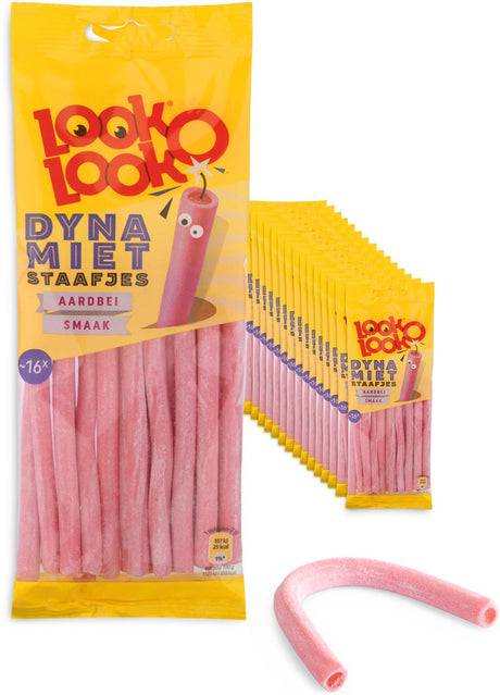 Look-o-look look o look dynamietstaafjes aardbei - snoep - 15x110gr