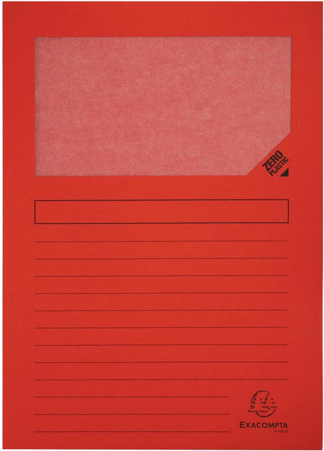 Exacompta forever® pak van 100 venstermappen 120g m2 - 22x31cm voor a4 - rood - 50105e