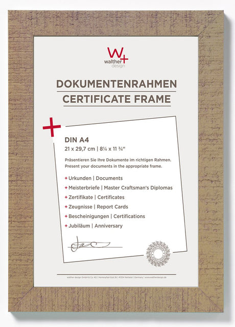 Walther home - houten lijst - fotoformaat 21x29,7 cm (din a4) - beige bruin