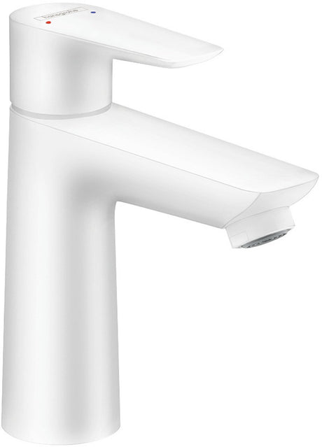 Hansgrohe talis e - wastafelmengkraan - ééngreeps bediening - zonder waste - 110mm maat - mat wit