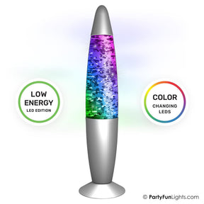 Partyfun lights lavalamp met glitter led h34cm