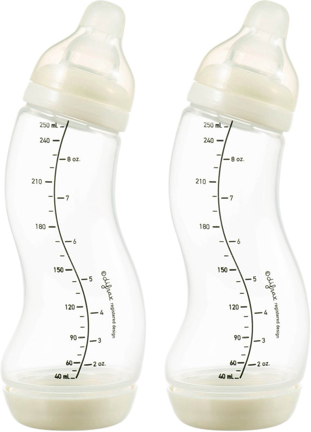 Difrax babyfles natural - 250 ml - crème - 2 stuks - s-fles - anti koliek