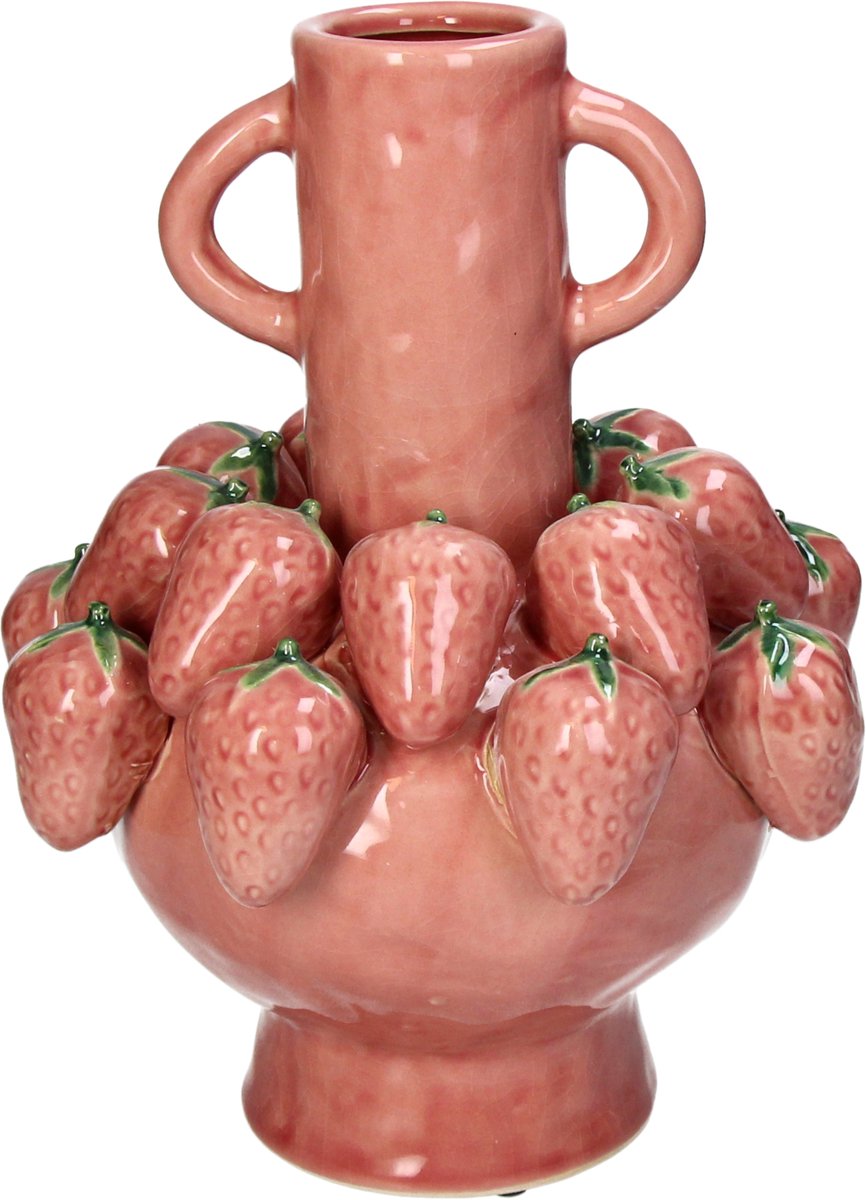 Hd collection vaas aardbei aardewerk 23.3x23.3x28cm