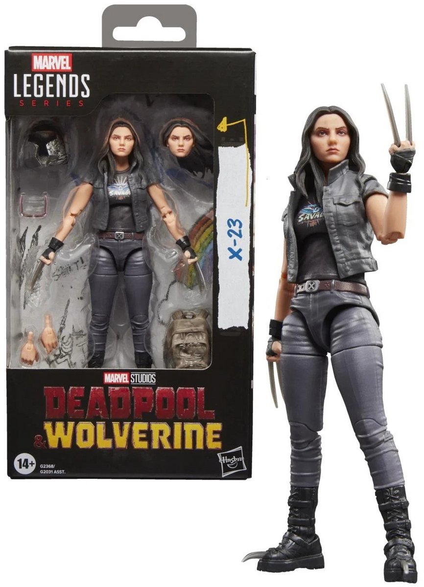 Hasbro marvel legends series - deadpool wolverine - x-23 - actiefiguur 15cm