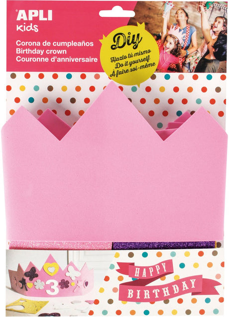 Apli kids verjaardagskroon eva foam - roze