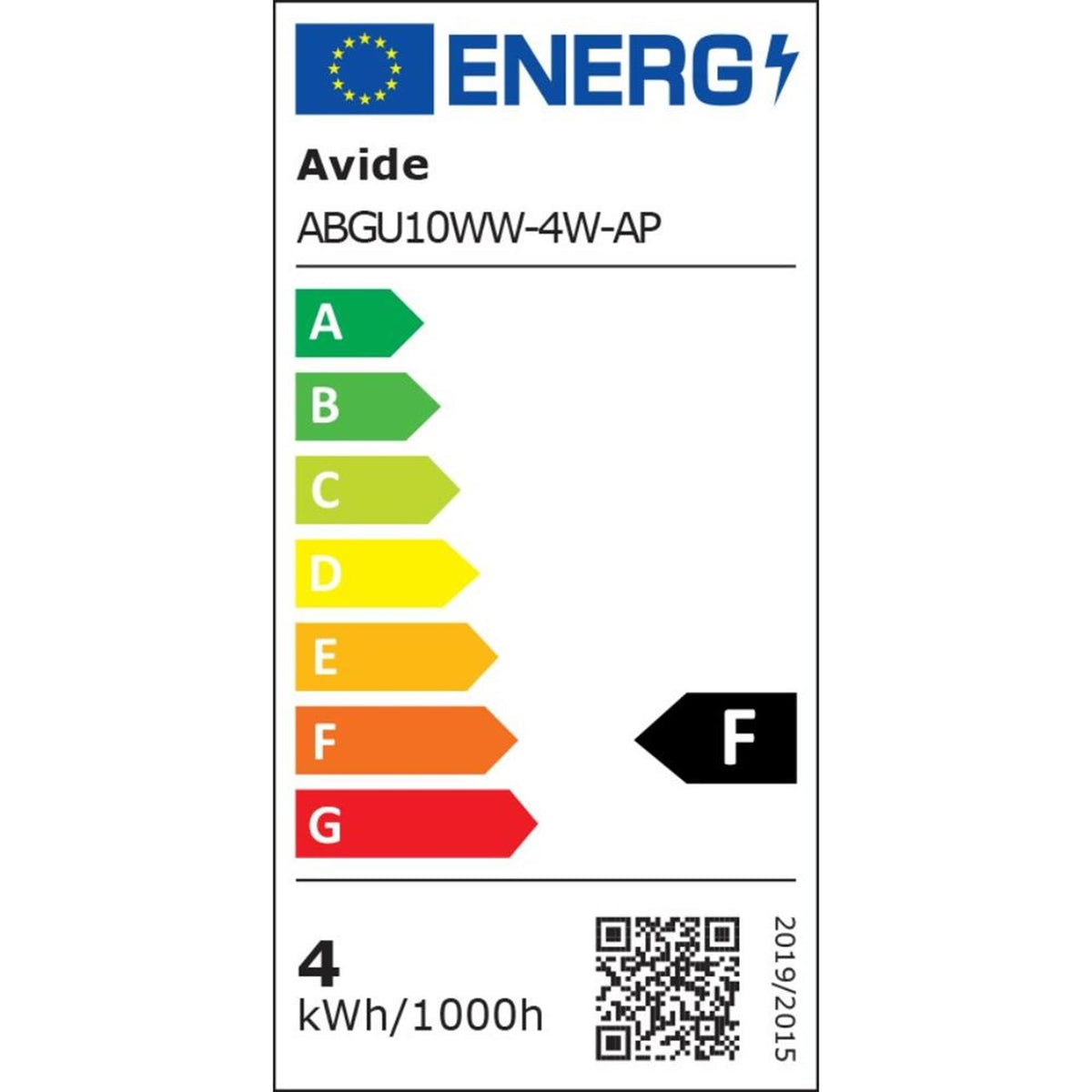 Avide led spot 4 w gu10 fitting 3000 kelvin warmwit 345 lumen