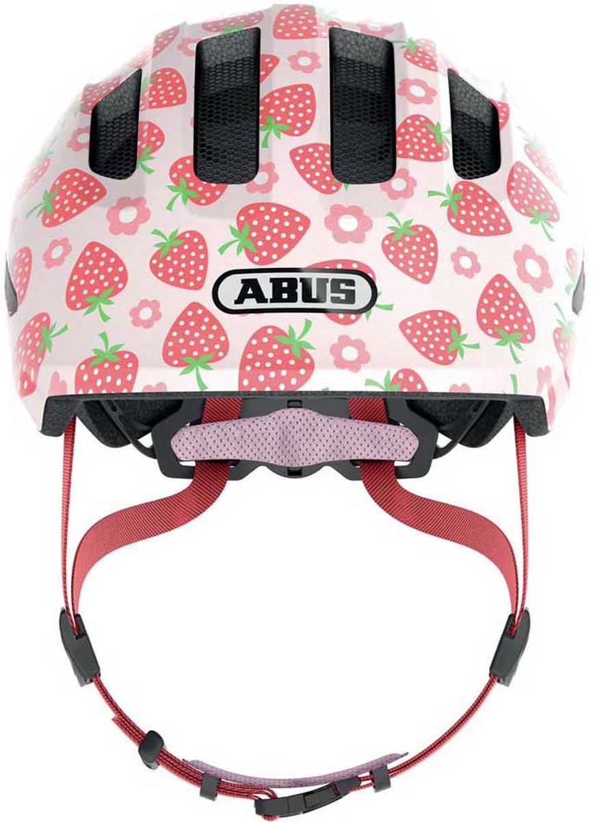 Abus fietshelm smiley 3.0 led rose strawberry m - 50-55 cm - pink - geschikt voor gebruik op kinderfietsen - 250 g m