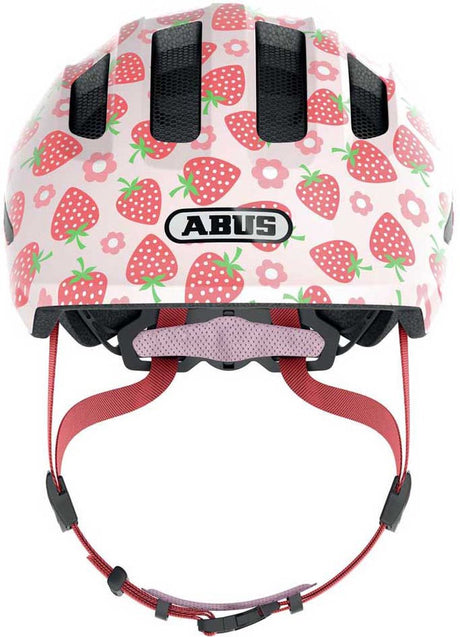 Abus fietshelm smiley 3.0 led rose strawberry m - 50-55 cm - pink - geschikt voor gebruik op kinderfietsen - 250 g m
