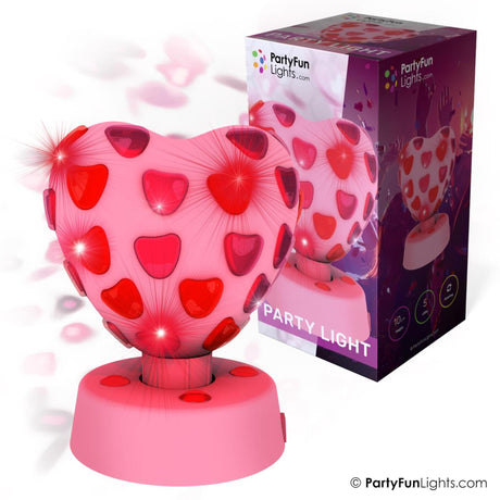 Partyfun lights party licht hart led roterend werkt op 3xaa batterij en usb