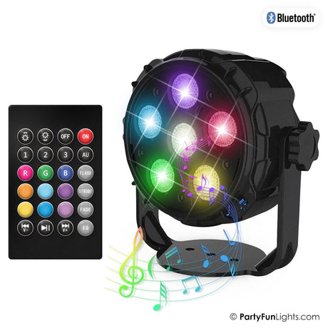 Partyfun lights bluetooth party luidspreker met 6x power leds en afstandbediening