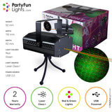 Partyfun lights led laser licht met usb aansluiting rood groen 5,2x11x9,2cm