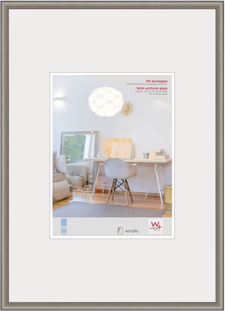 Walther new lifestyle - kunststof lijst - fotoformaat 40x50 cm - kunstglas - staal
