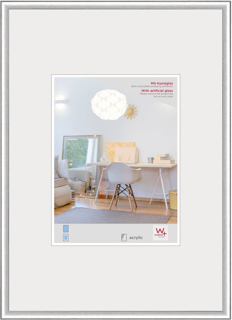 Walther new lifestyle - kunststof lijst - fotoformaat 30x40 cm - kunstglas - zilver