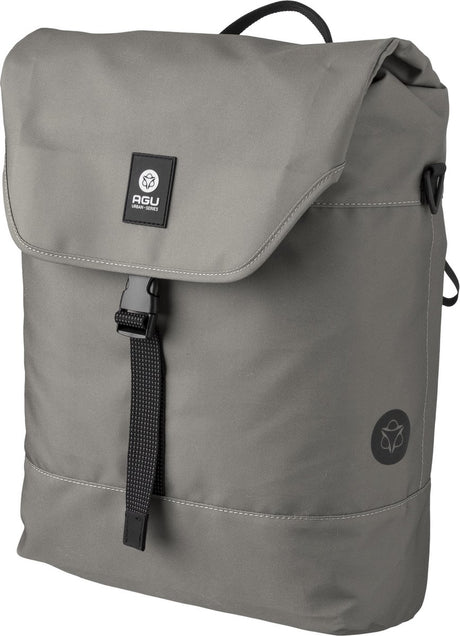 Agu urban - enkele fietstas - 17l - click'ngo bevestiging - waterafstotend gerecycled polyester - met schouderriem - 3m reflectie - elephant grey