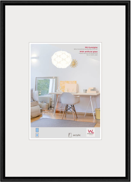 Walther new lifestyle - kunststof lijst - fotoformaat20x30 cm - kunstglas - zwart
