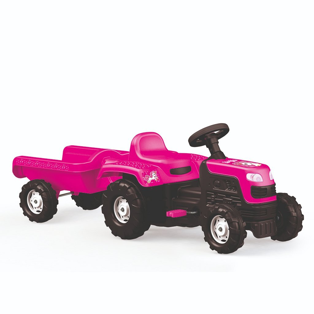 Dolu dolu unicorn stair tractor with trailer pink black