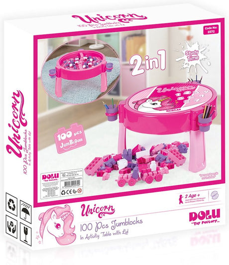 Dolu unicorn activiteiten tafel inclusief 100 blokken