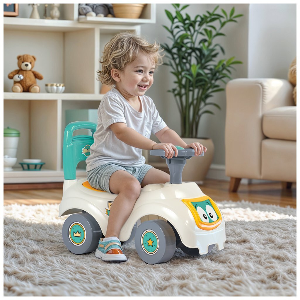 Dolu sit 'n ride turquoise geel loopauto